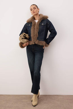 Mavi Kurklu Denim Kot Renk Vermeyen Ceket TWOAW26CE00059