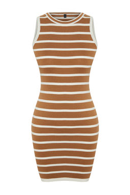 Camel Mini Triko Pamuk Kar?s?ml? Elbise TWOSS24EL00825 - Trendyolmilla фото 8