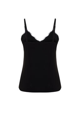 Trendyolmilla Siyah Dantel Detayl? V Yaka Ask?l? Esnek Orme Bluz TWOSS24BZ00402  фото 8