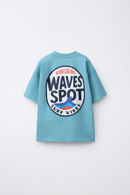 CAMISETA ESTAMPADA SURF / Azul claro - Zara фото 2