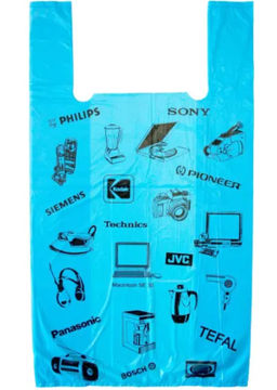 Пакет майка ПНД Электроника 41+18х72 17мкм, бирюзовый упак/50шт. /ЭТИКЕТ/