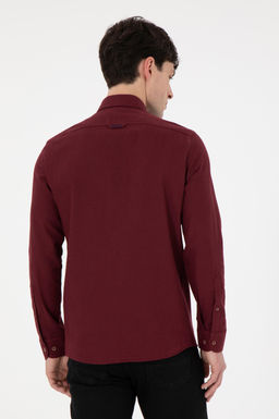 Мужская базовая рубашка бордового цвета с длинным рукавом Неожиданная скидка в корзине - U.s. polo assn фото 6