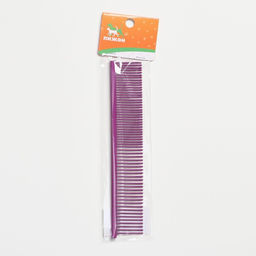 Расческа для шерсти с гальваническим покрытием, 18 х 3 см, фиолетовая - Пижон фото 4