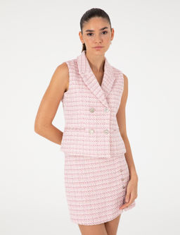 Pembe Slim Fit Yelek