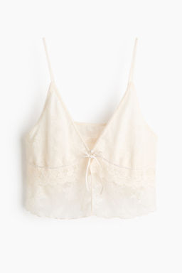 Top cropped de encaje
