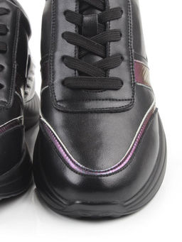 04-M27-21 BLACK Кроссовки женские (натуральная кожа)