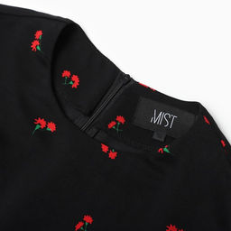 Платье женское миди MIST Flower с завязками на талии, чёрное, размер 42