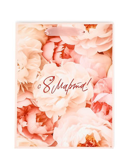 Цена за 2 шт. Пакет подарочный ламинированный 8 марта, MS 18?23?10 см