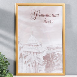 Фоторамка для фото 30×45 см Samoa, сосна, (пластиковый экран), золото