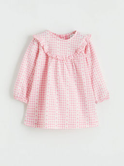 Bisiklet Yaka Ekose K?z Bebek Elbise