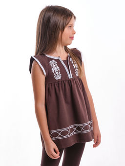 Футболка для девочки UD 1507 кофе - Mini maxi фото 4