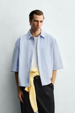 CAMISA BOXY FIT BOLSILLO / Celeste - Zara фото 2