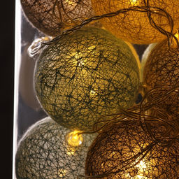 Гирлянда Нить 5 м с насадками Клубки небесные, IP20, прозрачная нить, 20 LED, свечение тёплое белое, 220 В - Luazon lighting фото 12