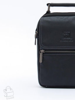 Сумка мужская кожаная 633M black Fuzhiniao в Новосибирске