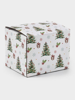 Кружка Доляна «Новый год. Олени», 380 мл, фарфор, белая