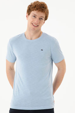 Мужская голубая базовая футболка - U.s. polo assn фото 8