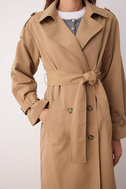 Vizon Kruvaze Oversize Uzun Trenckot TWOAW26TR00010 - Trendyolmilla фото 11