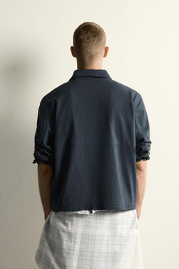 SOBRECAMISA RELAXED FIT BOLSILLOS / Gris / Azul - Zara фото 3