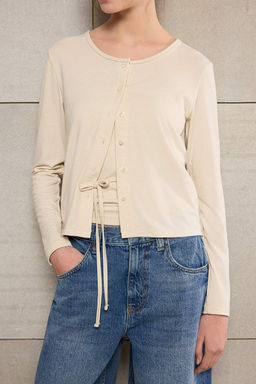 Teen Tas %100 Pamuk Fitted/Vucuda Oturan Full Patl? Uzun Kollu Esnek Orme Bluz TWOSS26BZ00232