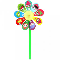 Ветрячок-вертушка Цветок д17см h34см, ПВХ, цвета микс (Китай)