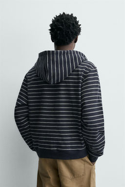 SUDADERA RAYAS CAPUCHA / Marino / Blanco - Zara фото 3