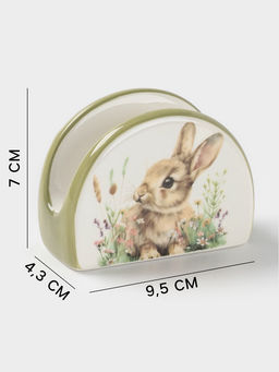 Салфетница Доляна «Зайка», доломит, 9.5×4.3×7 см, белая