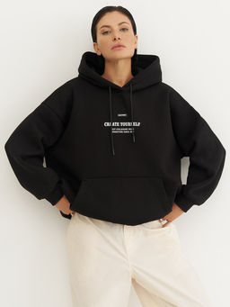 =Утепленное худи с начесом свободного силуэта - NEVERLATE фото 2