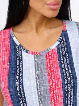 Платье женское, цвет синий красный