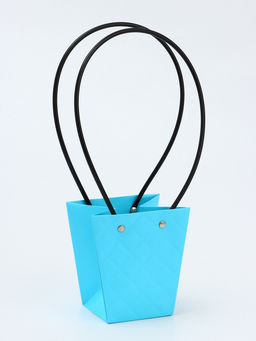 Цена за 10 шт. Сумка для цветов тиснение голубой влагостойкая, 12x12-8x8-12.5 см - UPAK LAND фото 5