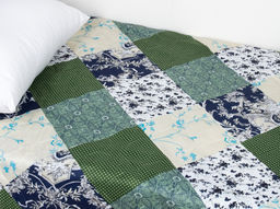 АРТ 040/1 Покрывало (микрофайбер) 180*210 "Сине-зеленый пэчворк"