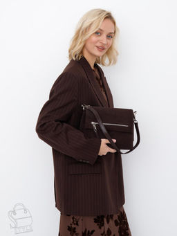Сумка женская кожаная 8273-2PEF coffee Polina&Eiterou