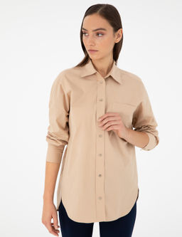 Bej Oversize Uzun Kollu G_mlek