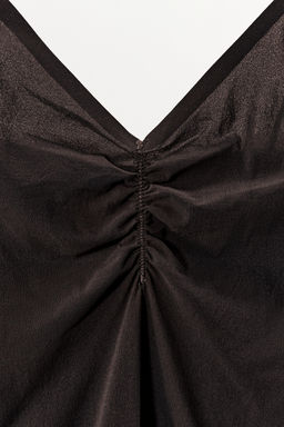 GATHERED V-NECK STOCKING TOP - Zara фото 10