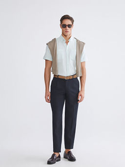 Regular Fit K?sa Kollu Erkek Dokulu G?mlek