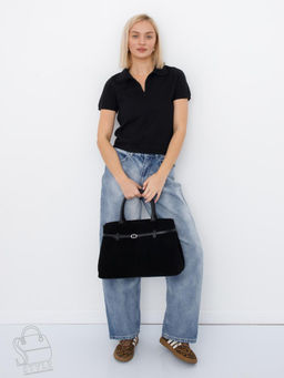 Сумка женская кожаная 8018-1S black Velina Fabbiano-Safenta