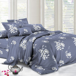 Постельное белье, комплект Дуэт (семейный) "Свидание", 5 предметов: 2 пододеяльника 145х215см, евро-простыня 220х240см, 2 наволочки 70х70см, микрофибра 80г/м2, упаковка "классическая" ПВХ 34,5х41см, "Домашняя мода" (Россия)