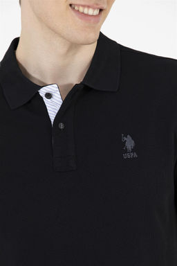 Мужская черная базовая футболка с воротником-поло Неожиданная скидка в корзине - U.s. polo assn фото 7