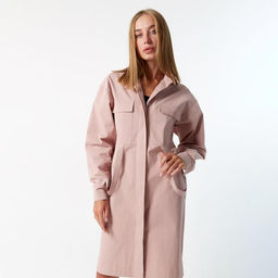 Платье женское короткое с карманами MIST, розовое, размер 44-46
