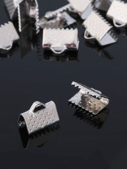 Цена за 4 шт. Зажим для ленты, (набор 20 шт.), цвет серебро, 10 мм, СМ-339