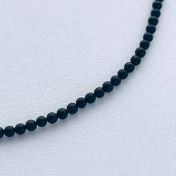 Бусы из черного Турмалина с подвеской "Кошка" 40 см +