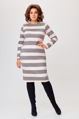 Платье Swallow 770.2 полоска молочная+серая - Mira fashion фото 6
