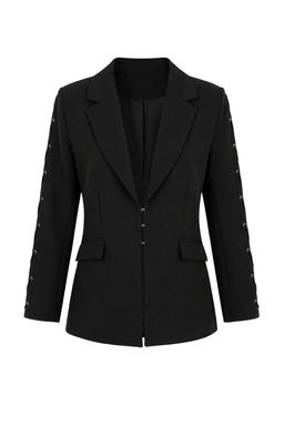 Siyah Kollar? Kusgozu Detayl? Dokuma Fitted/Vucuda Oturan Blazer Ceket TWOSS26BC00016 - Trendyolmilla фото 5