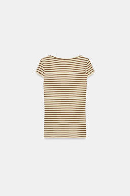STRIPED SHORT SLEEVE T-SHIRT - Zara фото 15