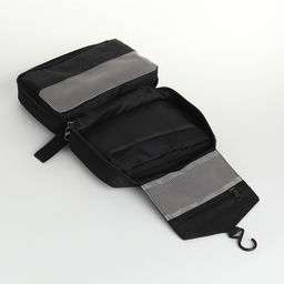 Косметичка-несессер дорожная на молнии, с ручкой, с крючком, чёрная - Simaland фото 5