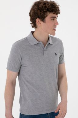 Erkek Slim Fit Polo Yaka Gri Melanj Basic Ti__rt Sepette S_rpriz _ndirim - U.s. polo assn фото 3