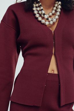 PLAIN KNIT FITTED CARDIGAN - Zara фото 2