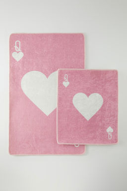 Trendyolmilla Home 2li Kalp Bask?l? Kayd?rmaz Tabanl? Banyo Paspas Seti TPHSS25BPS00012  фото 3