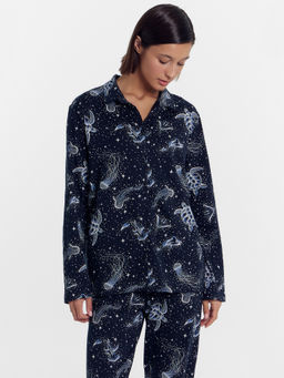 Комплект женский (блузка, брюки) синий со звездным морем - Mark formelle фото 3