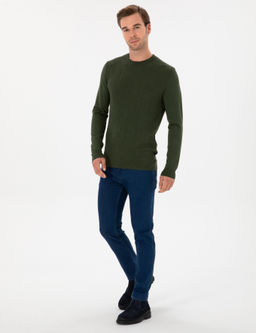 A__k Mavi Slim Fit Pamuk Liyosel Kar___ml_ Jean Pantolon