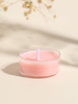 Цена за 3 шт. Чайная свеча ароматическая «Круглая» розовая, сладкая хурма, 3.8×3.8×1.8 см